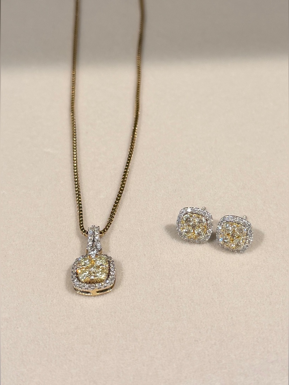Natural Diamond Necklace/Earring Set